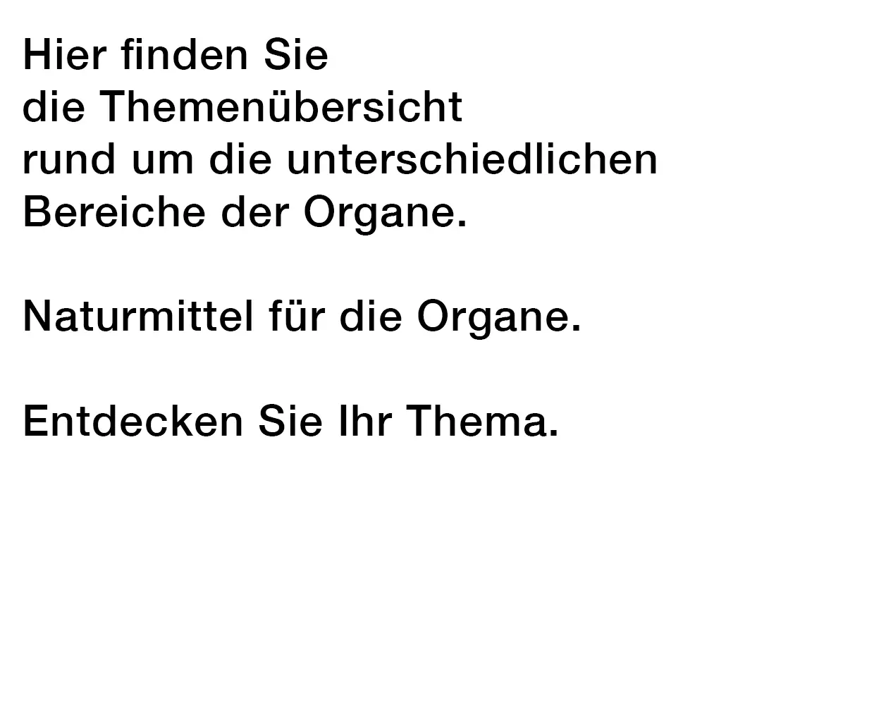 Themenübersicht der Kategorie Organe