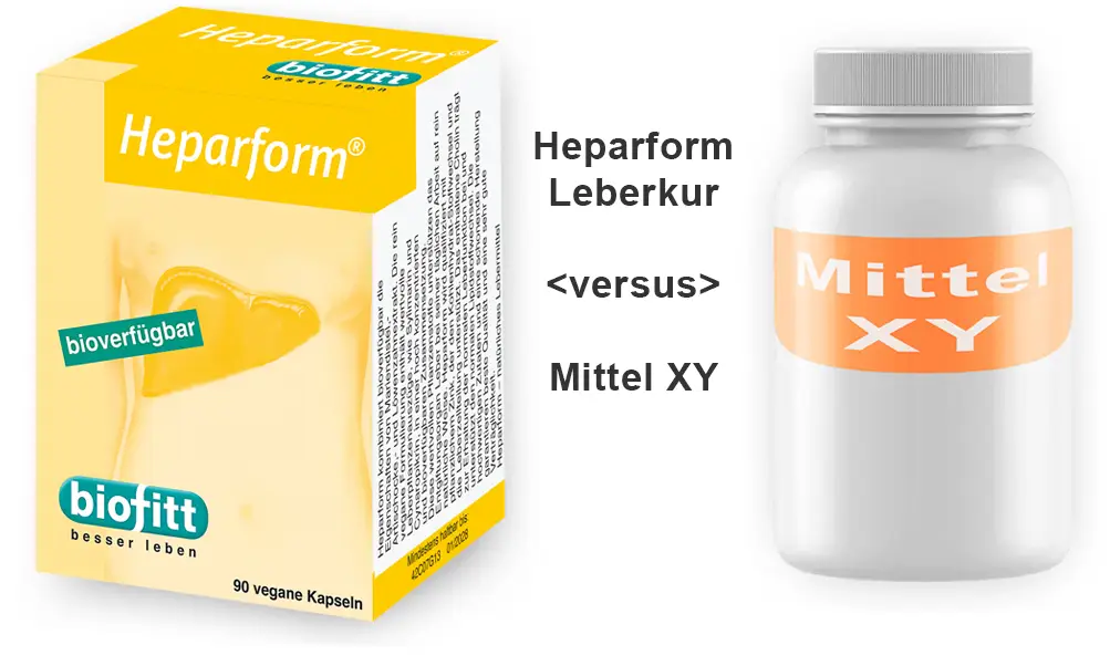 Heparform Leberkur im Vergleich zu einem anderen Präparat