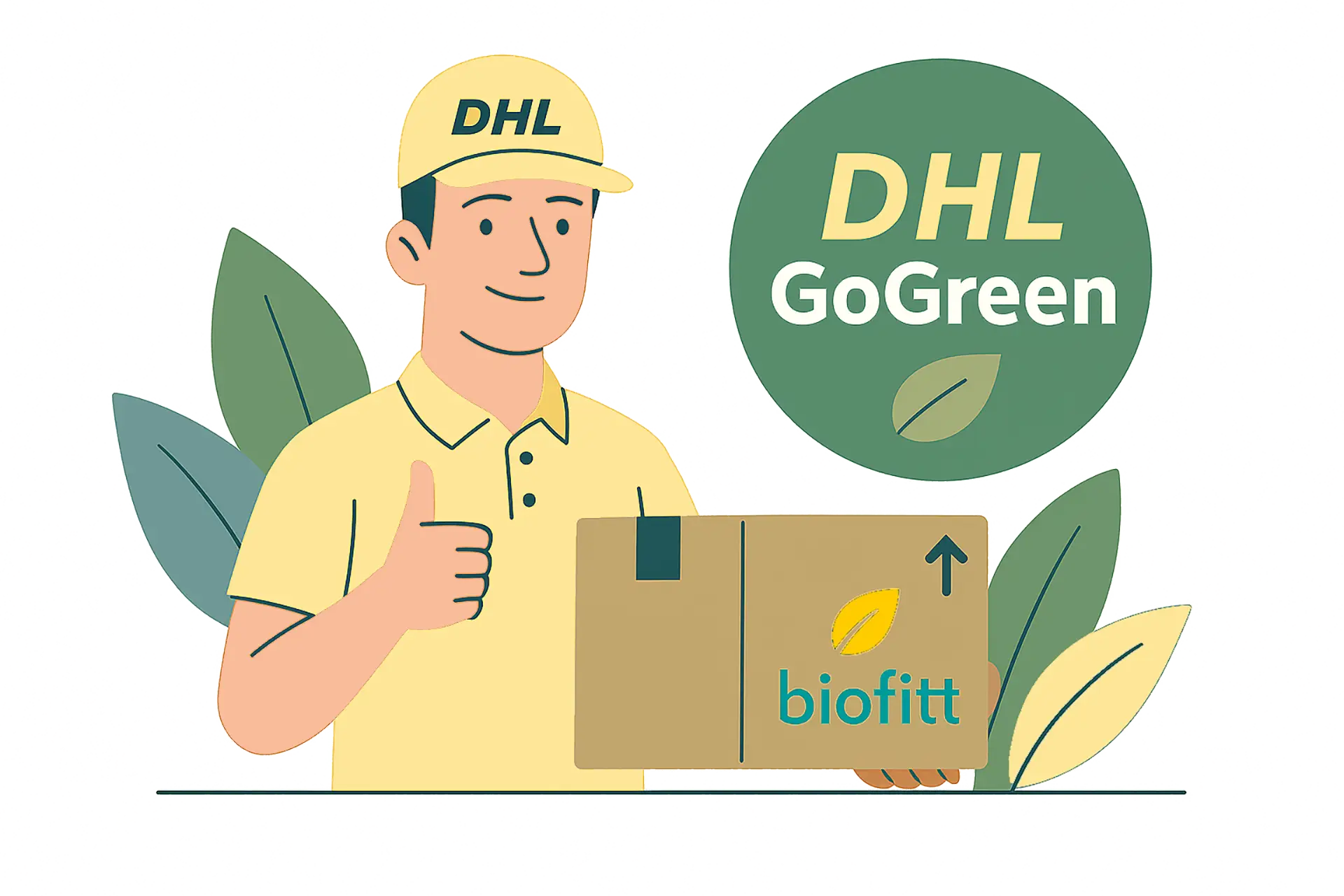 Klimaneutraler Versand bei biofitt mit DHL GoGreen und CO2-Kompensation