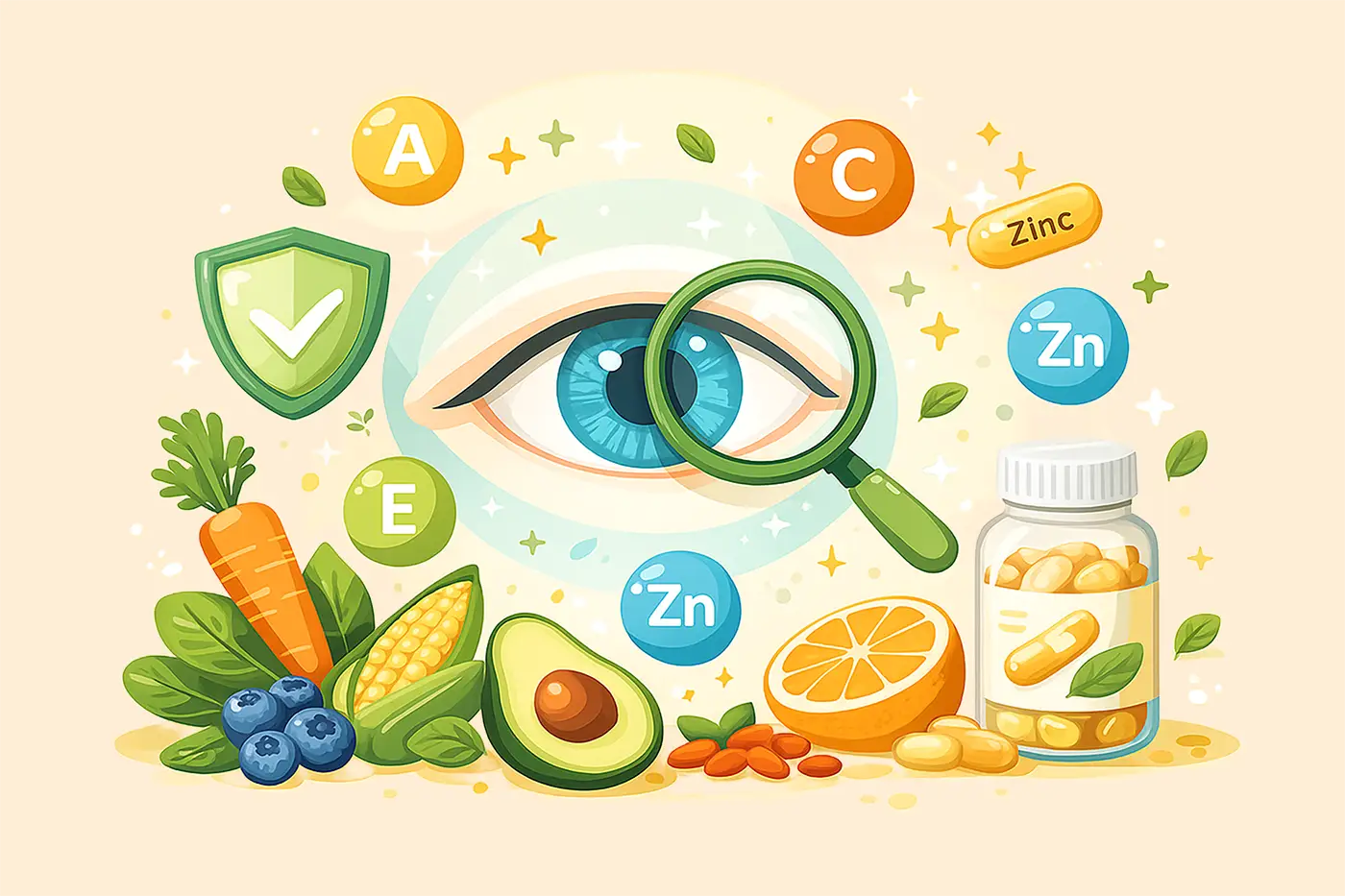 Mikronährstoffe Auge Illustration
