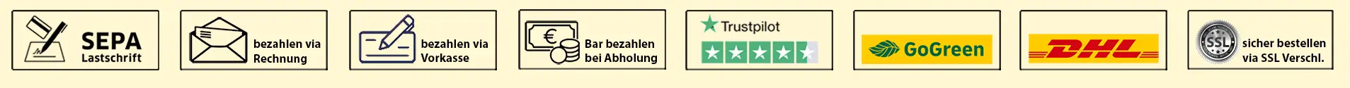 Bei uns können Sie sicher via SSL-Verschlüsselung bestellen, bequem bezahlen und in 1-2 Wektagen geliefert