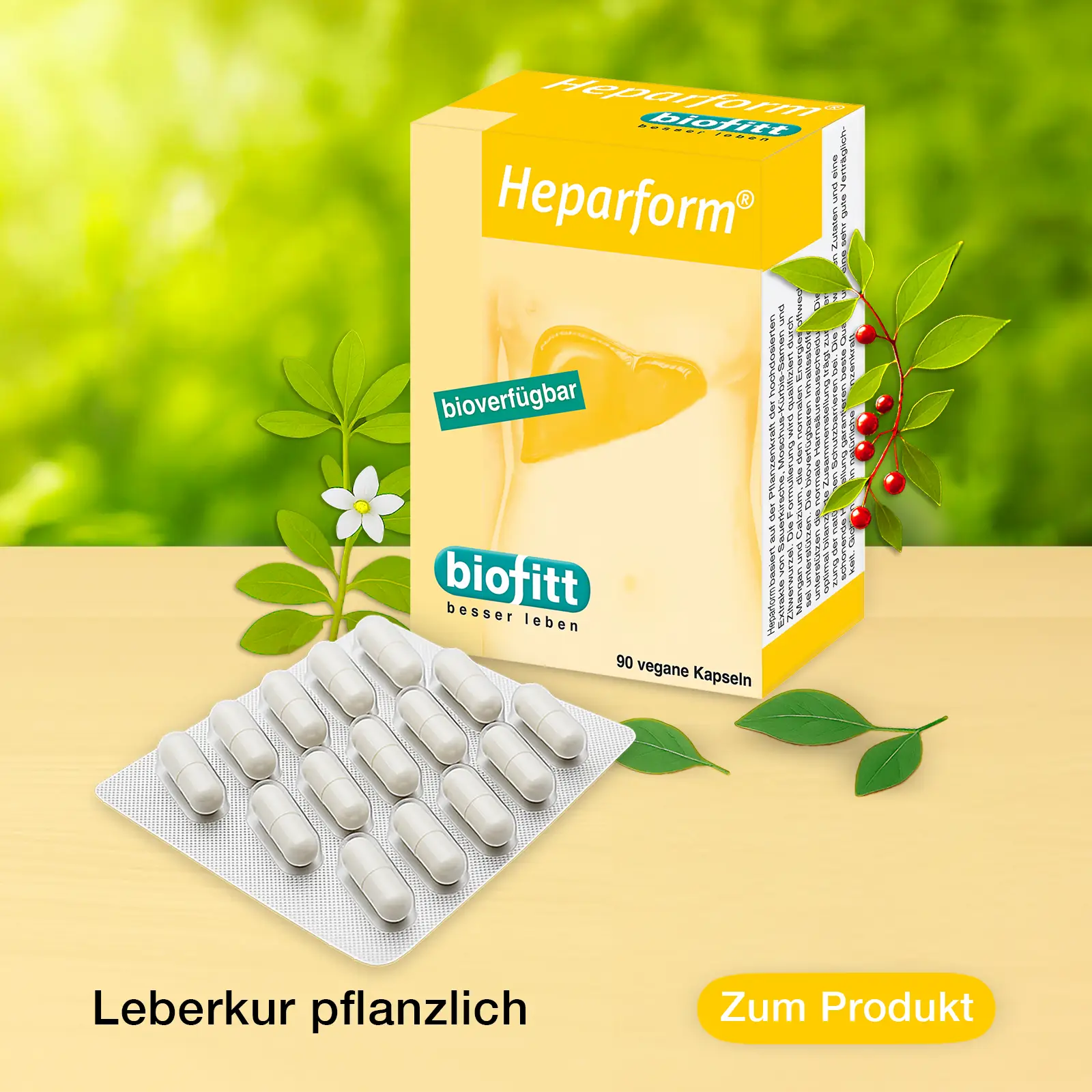 Heparform Kapseln von biofitt als Begleitung zu einer bewussten Leberkur
