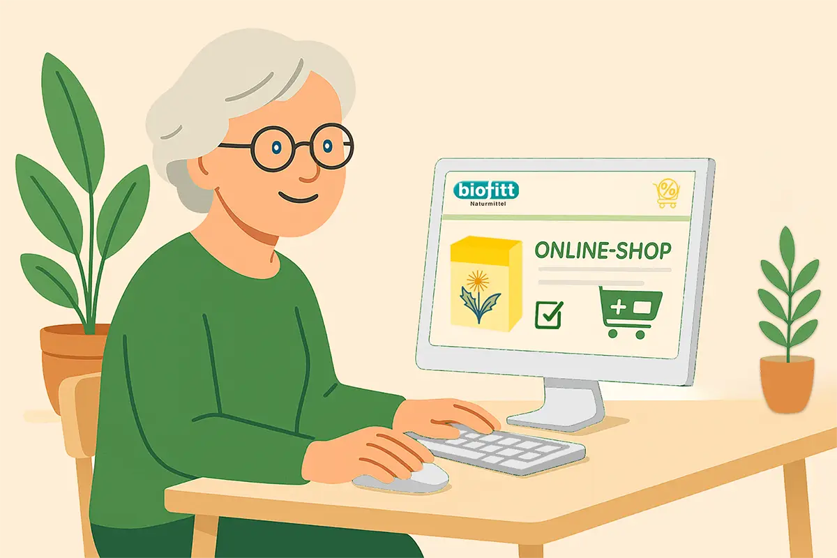 Symbolische Darstellung für barrierefreie Nutzung des biofitt Onlineshops