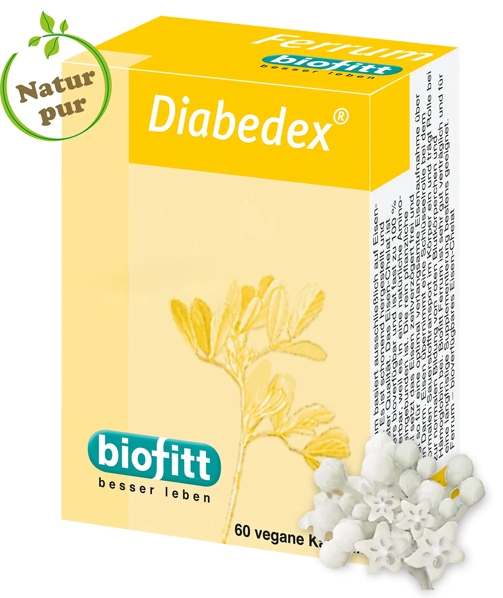 Diabedex Blutzuckerspiegel-Komplex von biofitt – Packung mit 60 veganen Kapseln