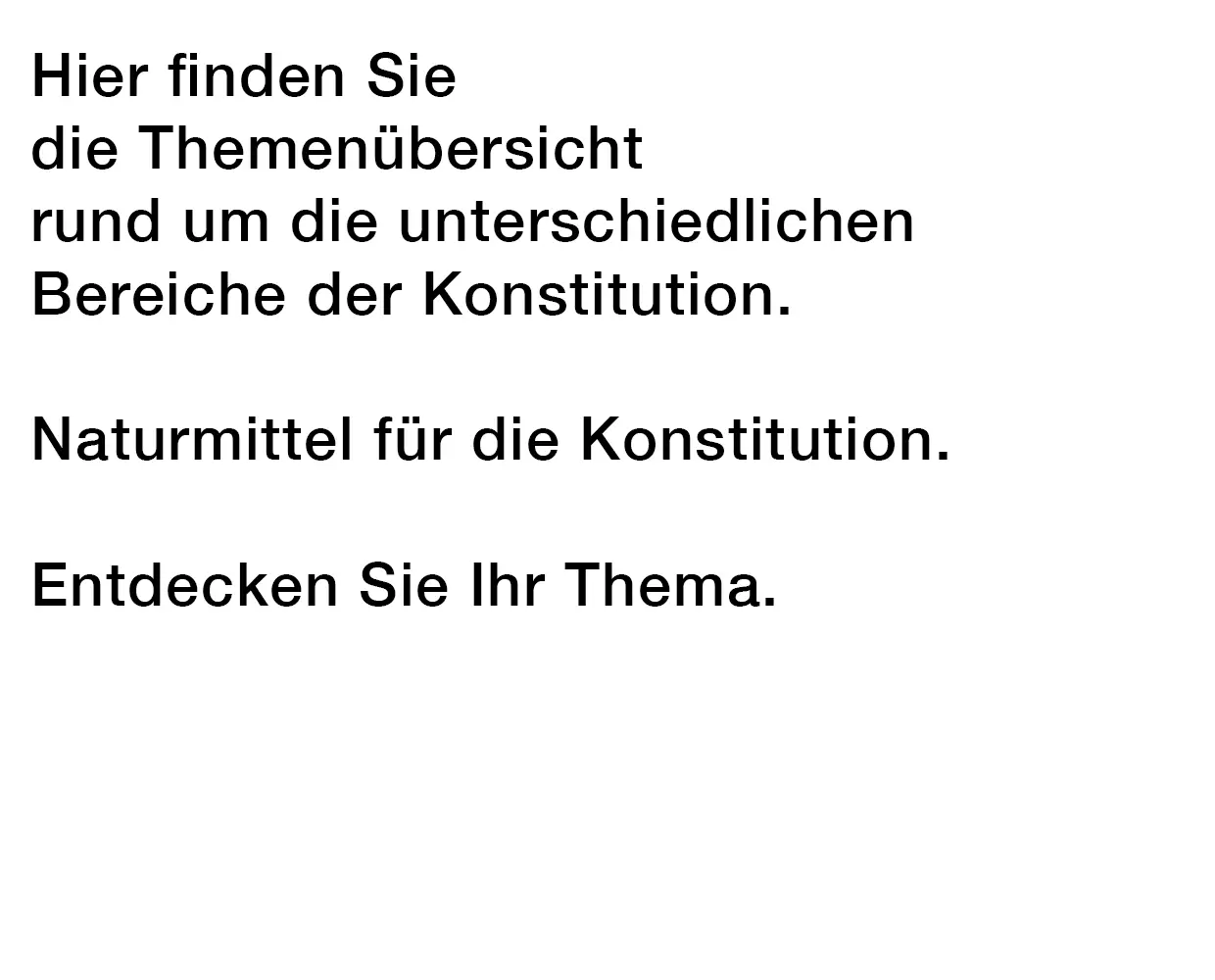 Themenübersicht der Kategorie Konstitution