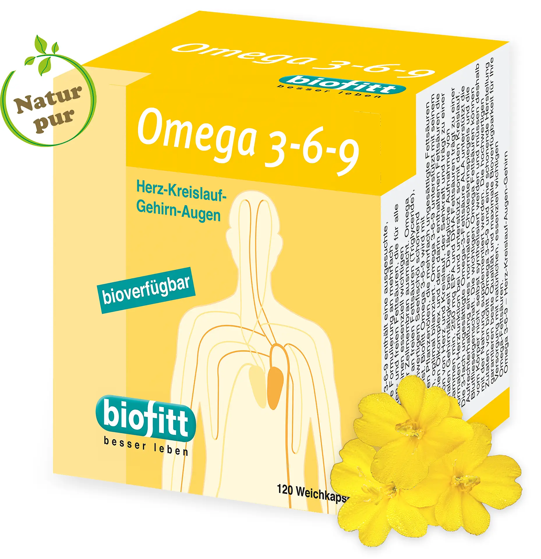 biofitt Omega 3-6-9 Kapseln aus Seefischöl, Leinsamenöl und Nachtkerzenöl