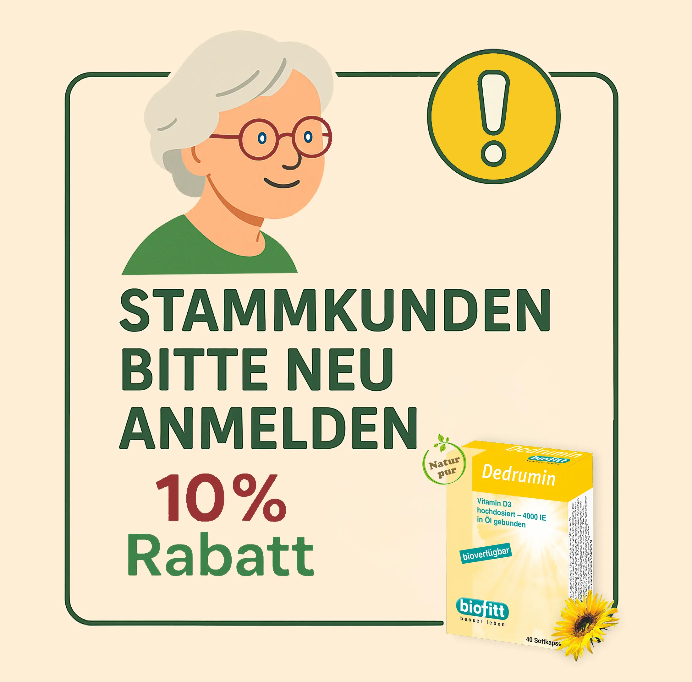 Neuanmeldung für biofitt Stammkunden im neuen Onlineshop