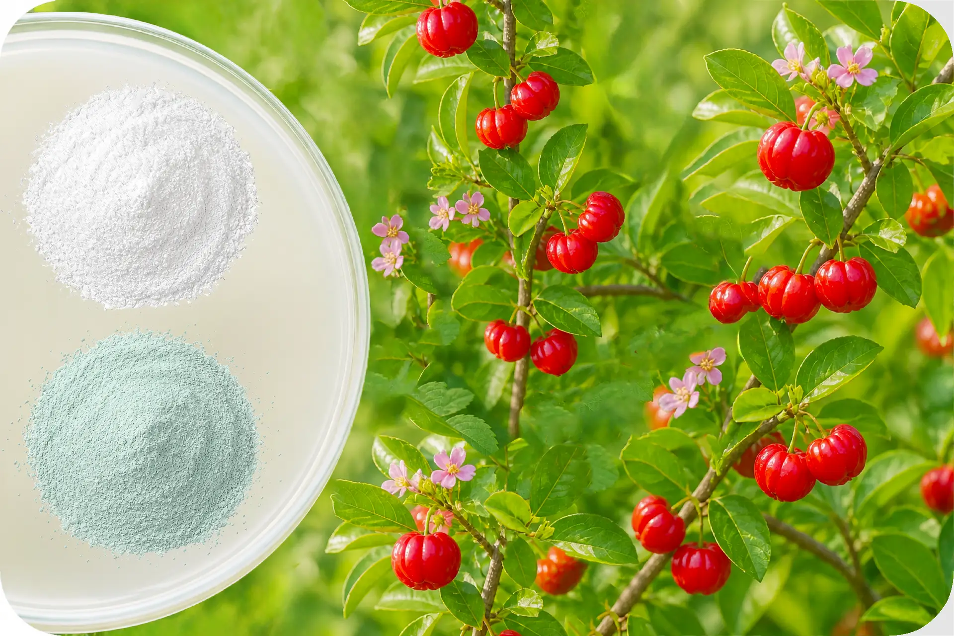 Zutatenübersicht: MSM, Acerola-Extrakt (Vitamin C) und Kupfer – MSM-Pro-1000