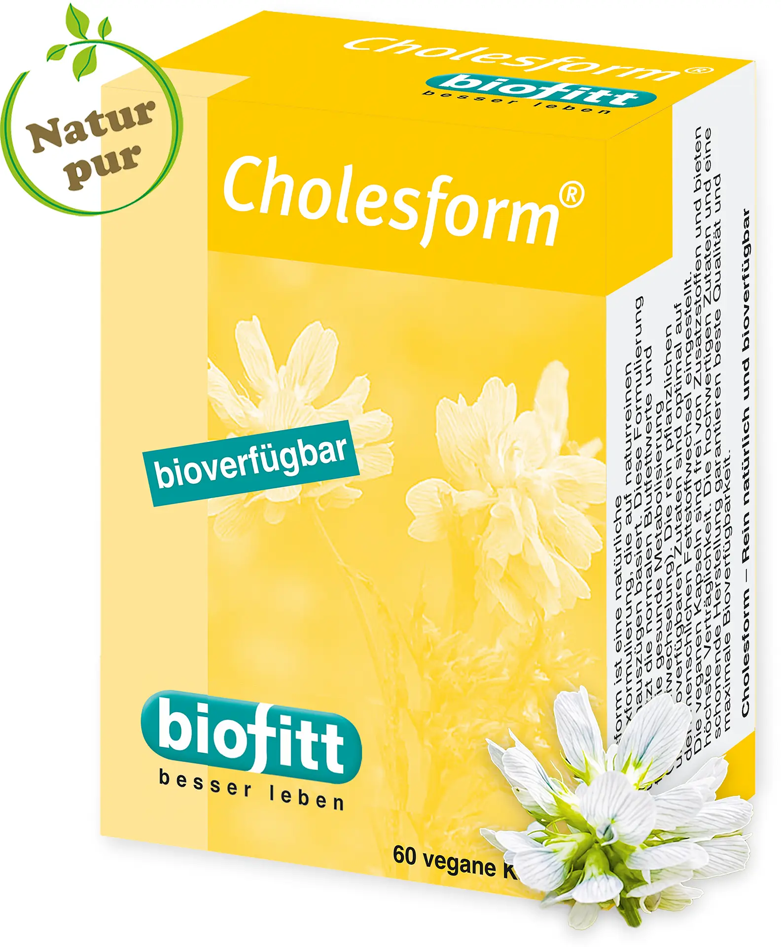 Cholesform Phytosterol-Komplex-Cholesterinspiegel – Produktabbildung Vorderseite