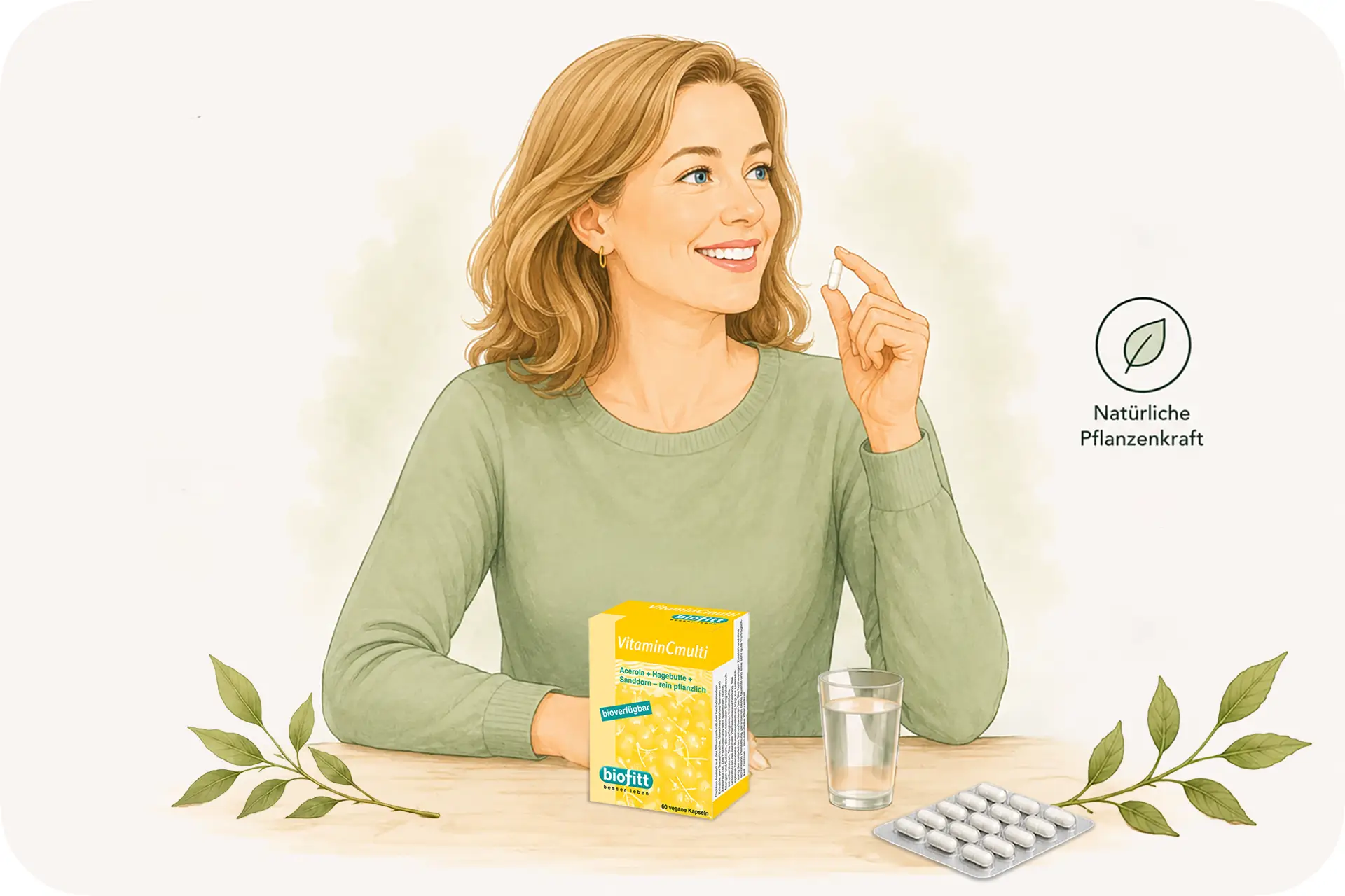 Illustration zu VitaminCmulti, pflanzlichem Vitamin C und normaler Funktion des Immunsystems