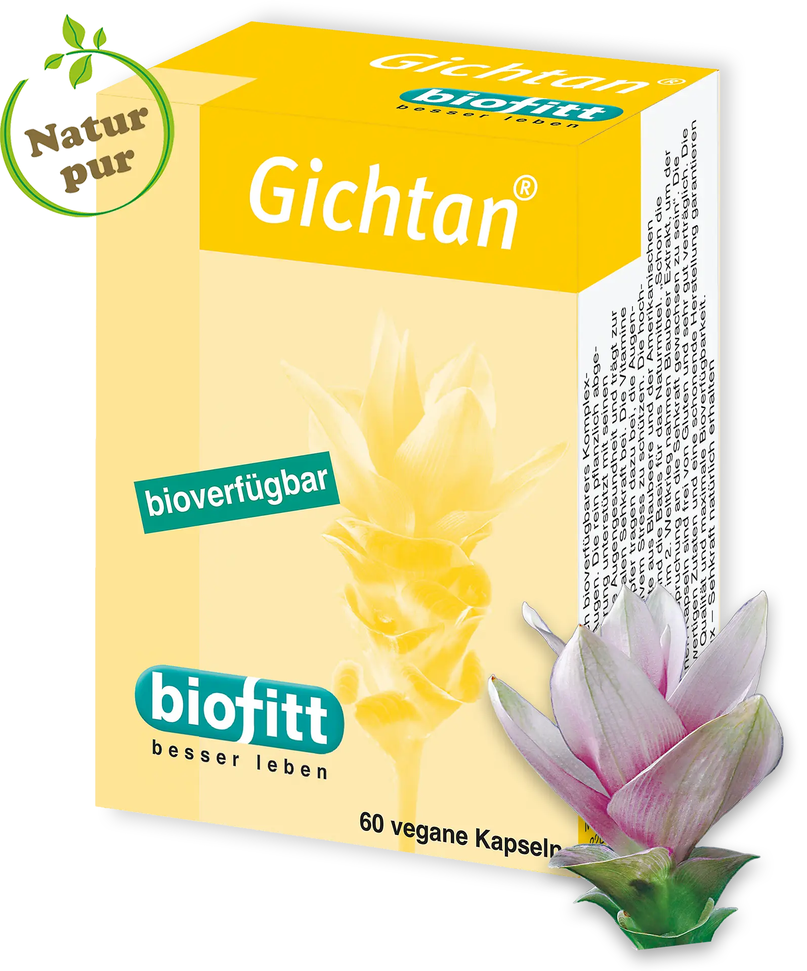 Gichtan Sauerkirsche Kapseln – Produktabbildung Vorderseite (Phytokomplex)